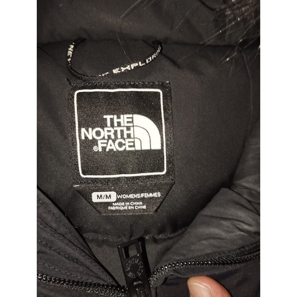 The North Face Parka Womens Medium HyVent Black Goose Down Faux Fur Hood Coat - Picture 3 of 8